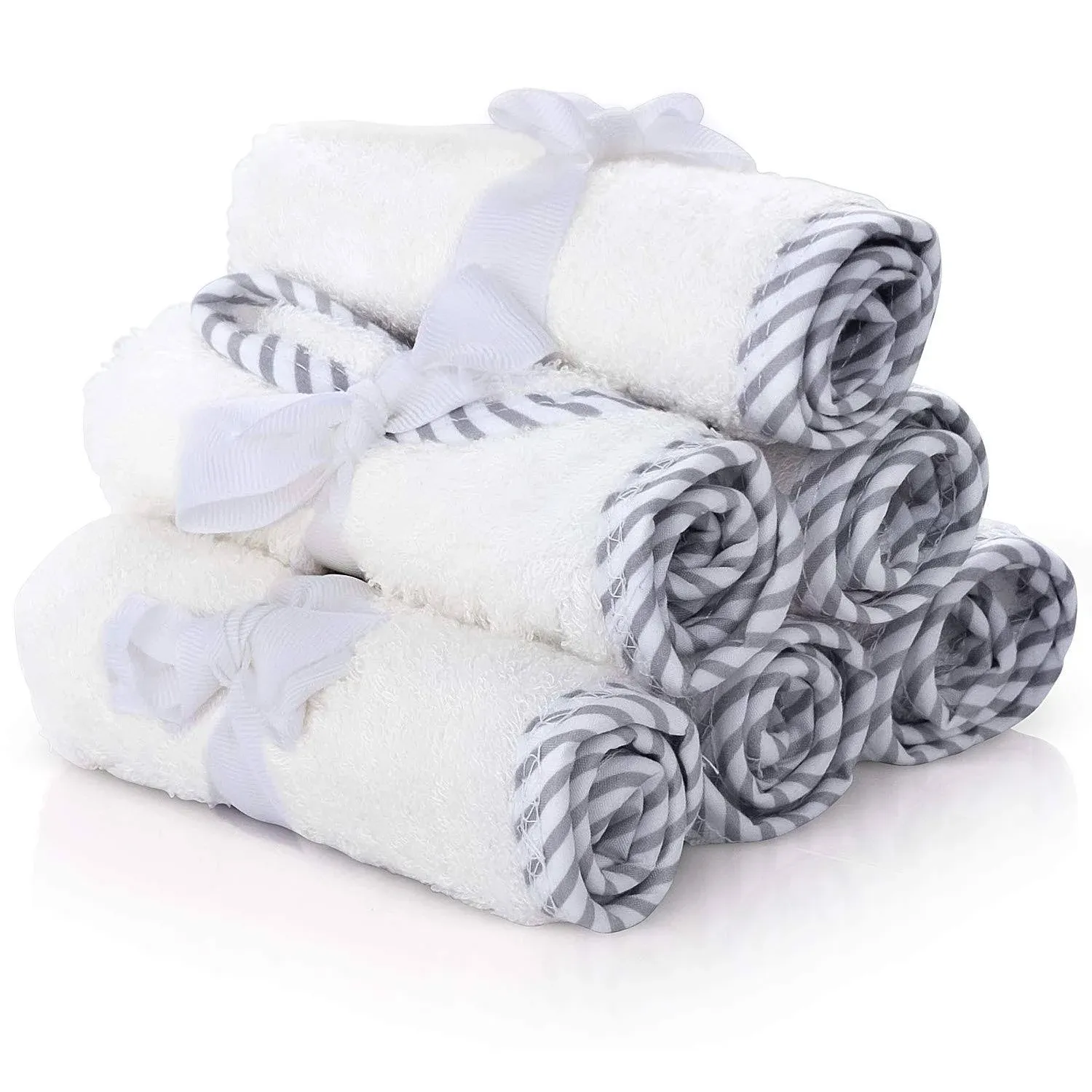 San Francisco Baby 6-Piece Baby Washcloths - 10" x 10" Bamboo Washcloth - Face ...