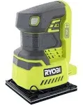 Ryobi P440 One+ 18V Lithium Ion 12,000 RPM 1/4 Sheet Palm Sander w/ Onboard Dust Bag and Included Sanding Pads (Battery Not Included, Power Tool