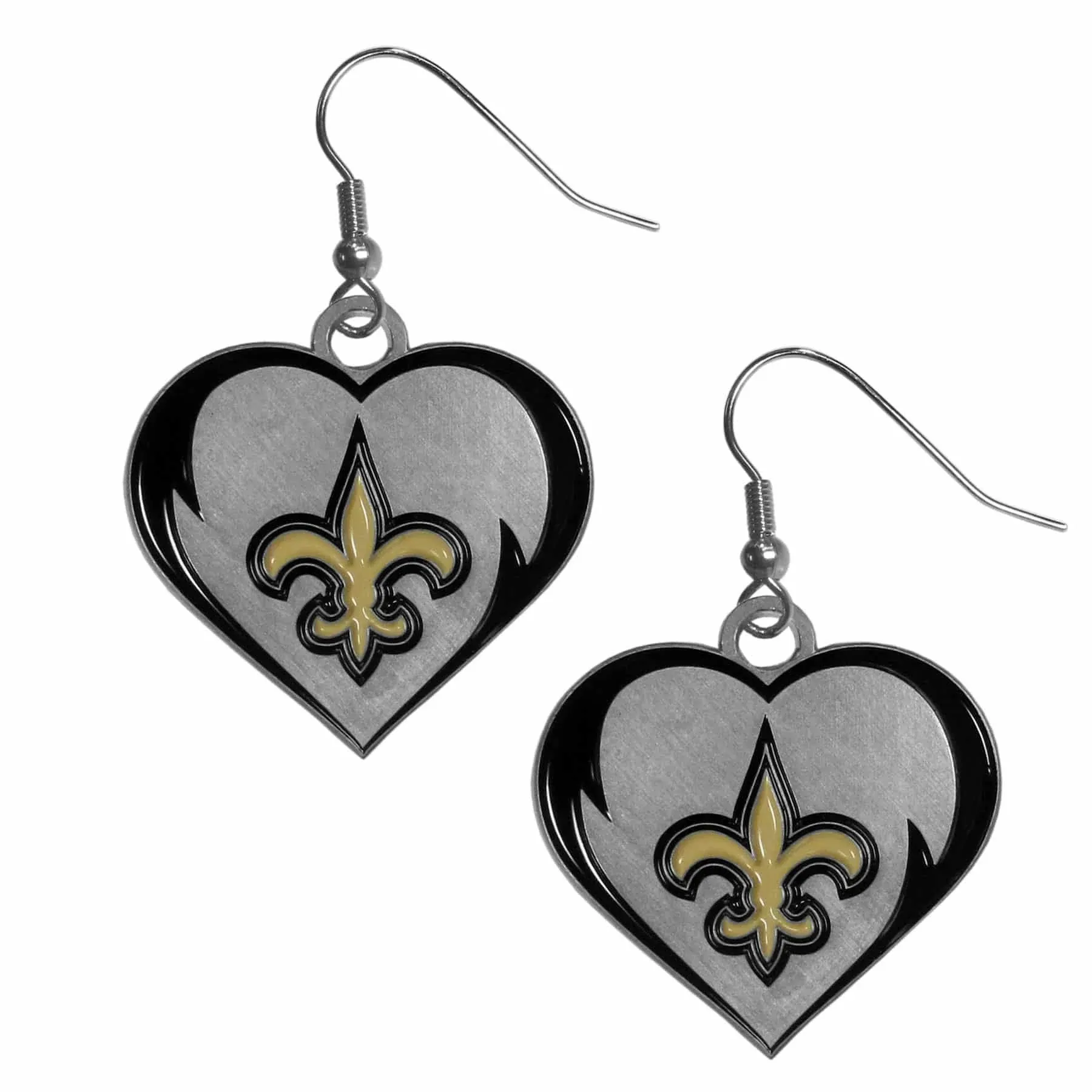 New Orleans Saints Heart Dangle Earrings - Siskiyou Buckle FERH150