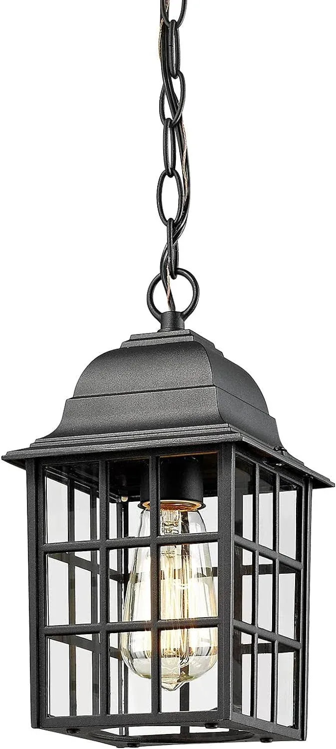 Outdoor Pendant Light Exterior Hanging Porch Light Cast Aluminum Housing With Te