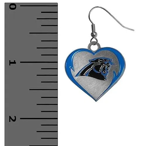 Carolina Panthers Heart Dangle Earrings - Siskiyou Buckle FERH170