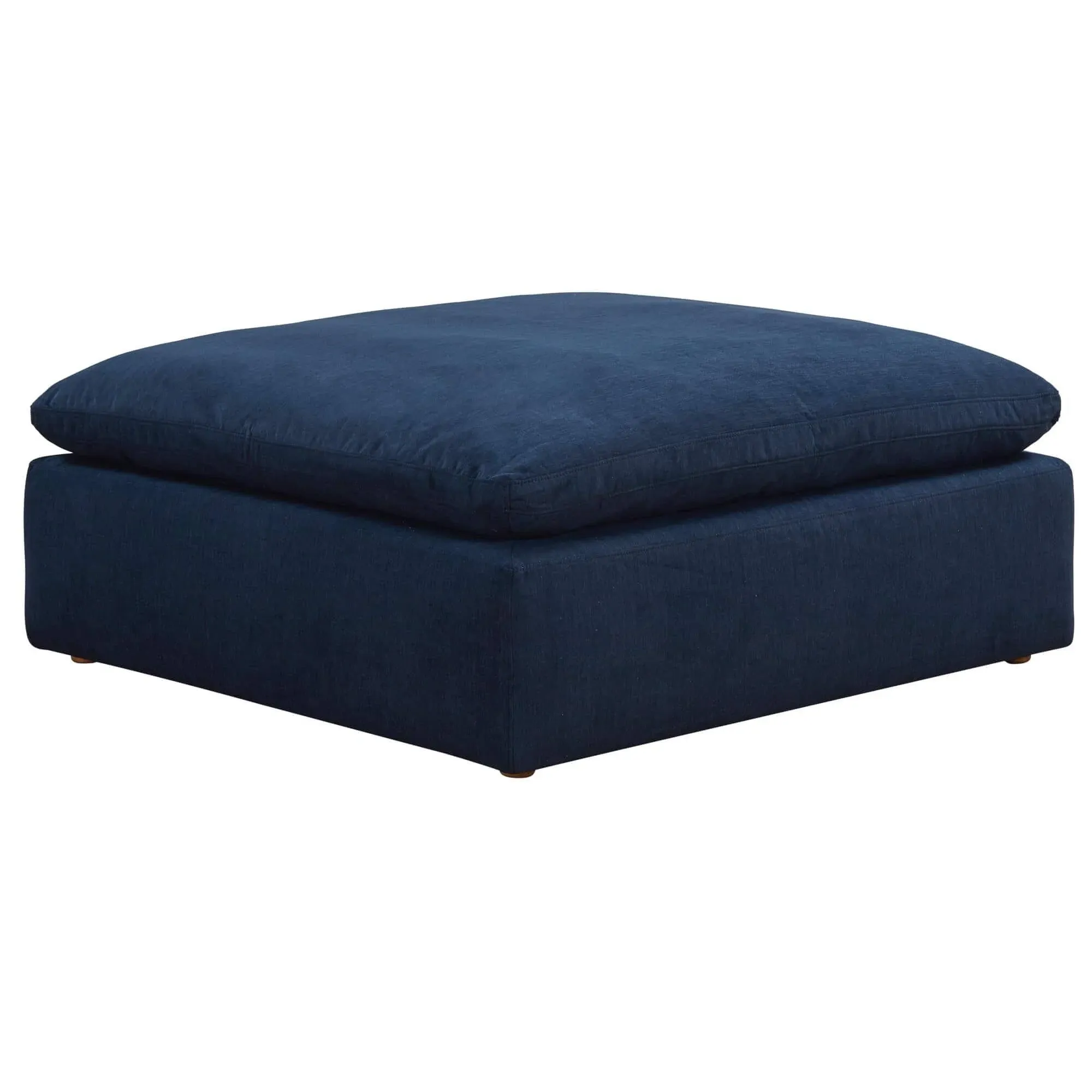 Sunset Trading Contemporary Puff Collection Slipcover Only for 44" Square Modular Ottoman | Stain-Proof Water-Resistant Washable Performance Fabric | Oversized Sofa Footrest Cover | Navy Blue