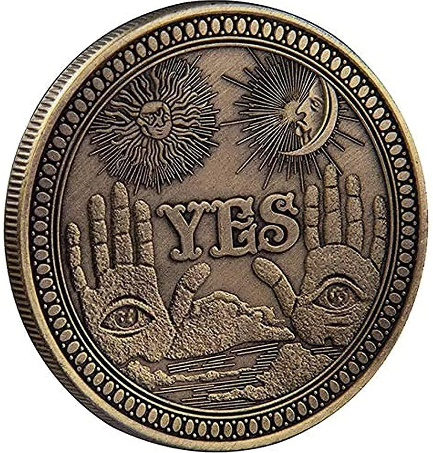 Yes No Challenge Coin Decision Maker Divination Coin(Bronze)