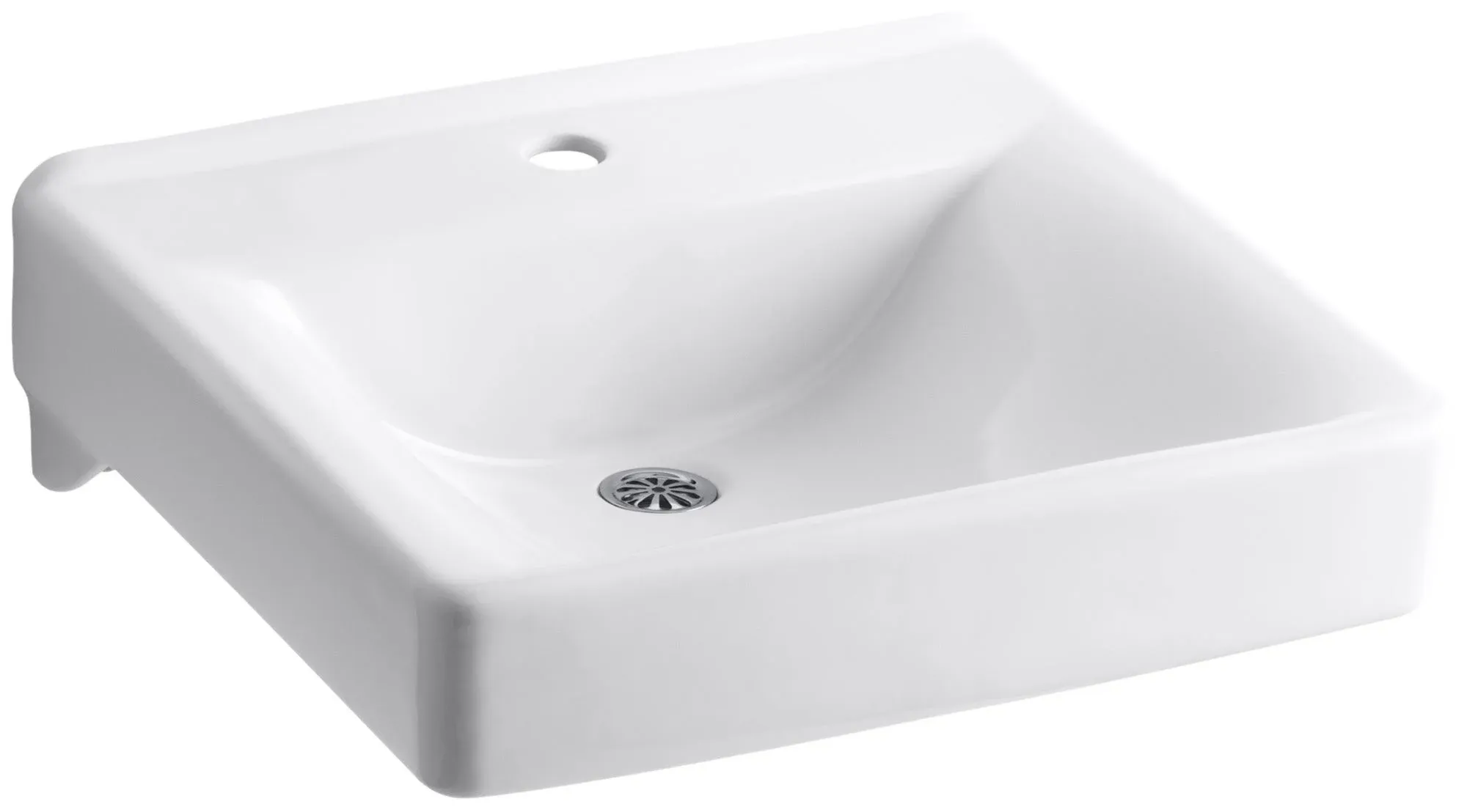 Kohler K-2084-N-0 Soho Wall-Mount Bathroom Sink with Single-Hole Faucet, White