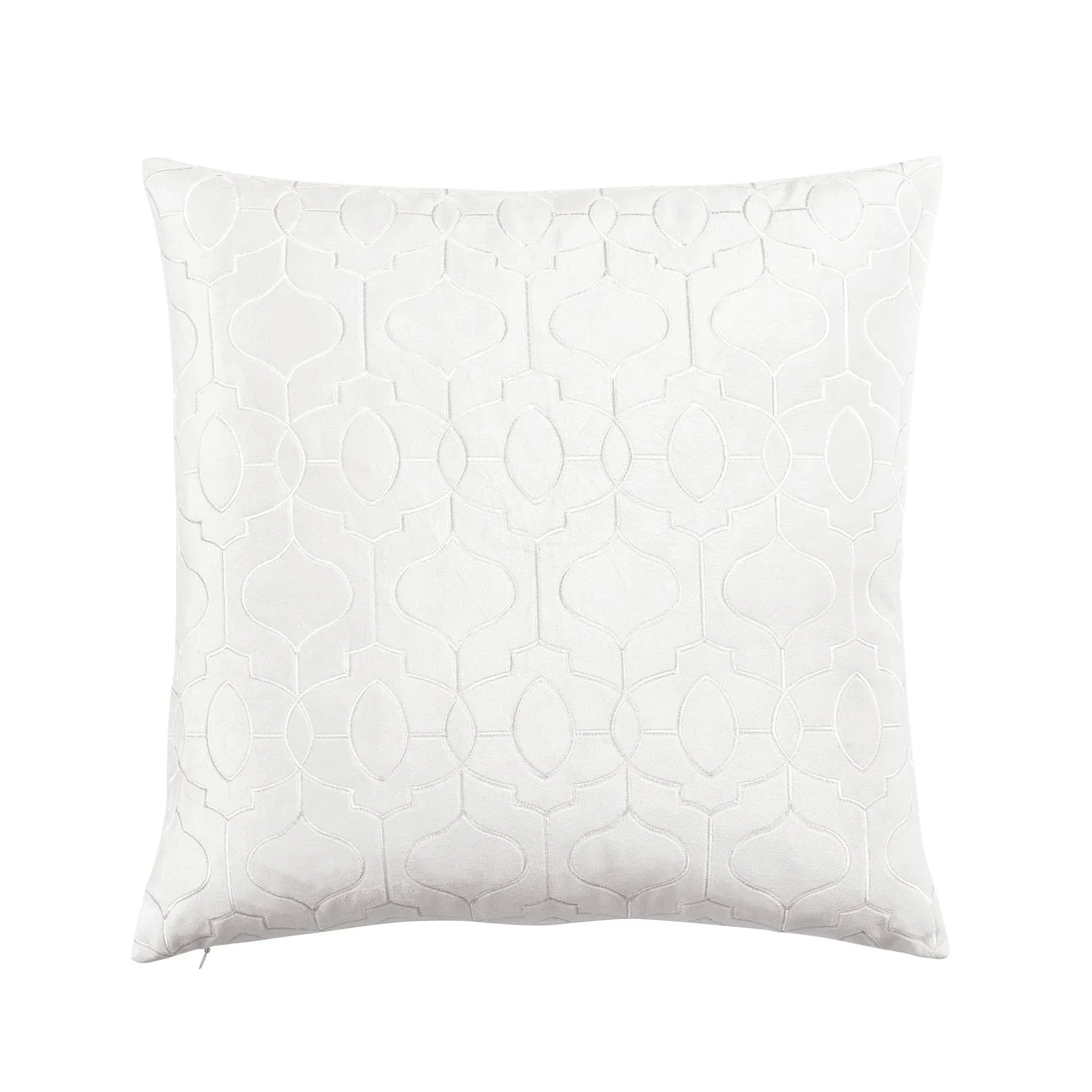 Lush Decor Velvet Geo Decorative Pillow Cover White Single 20x20