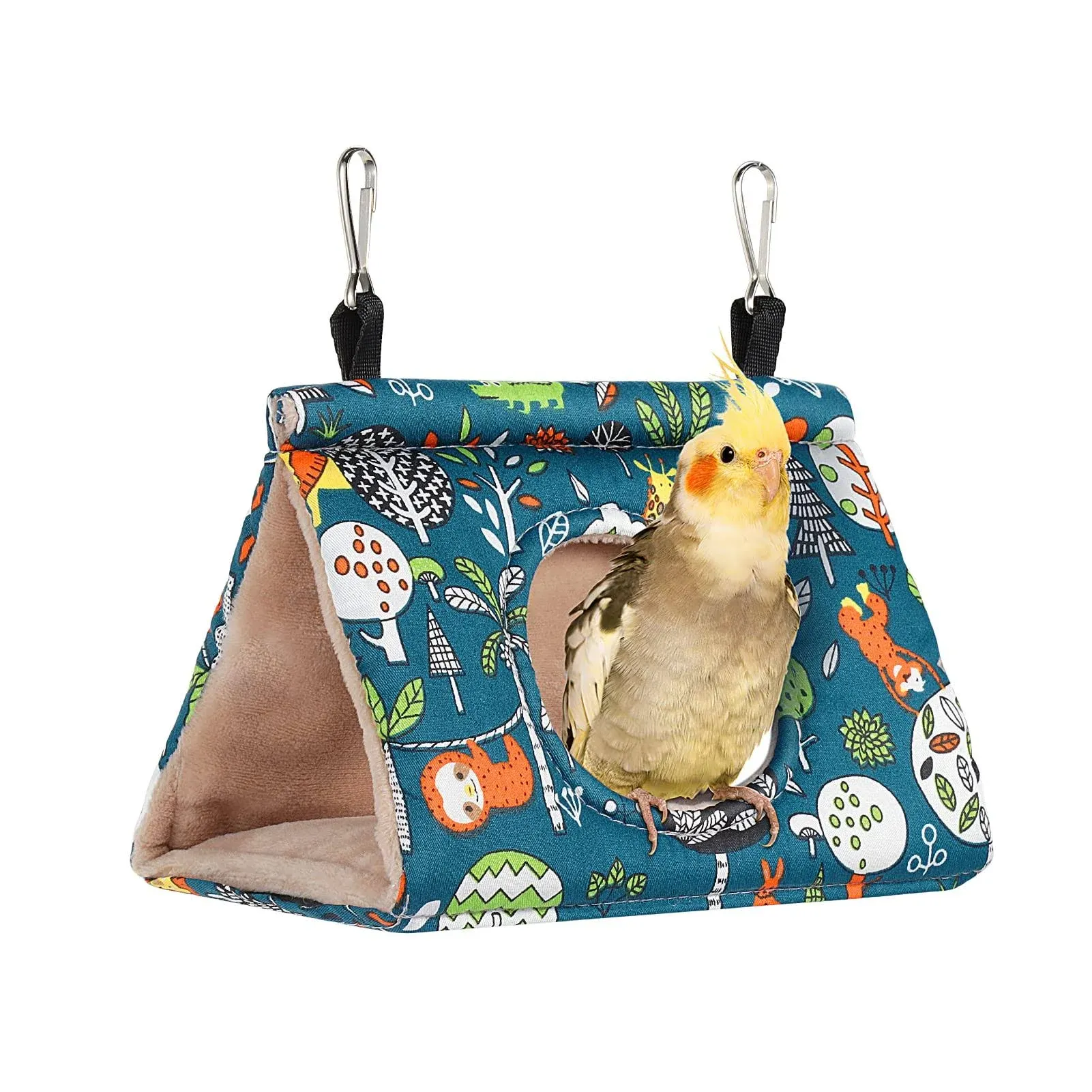 Winter Warm Bird Nest House Bird Bed, Bird Hut Hideaway for Cage, Plush Fluffy Shed Hut Hanging Hammock Finch Cage Sleeping Bed Snuggle Tent for Budgies, Lovebird, Parrot, Parakeets, Cockatiels