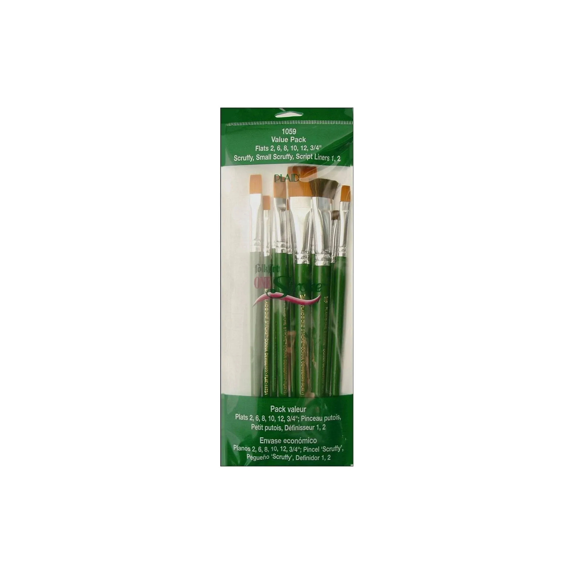 Plaid One Stroke Brush Set-10/Pkg