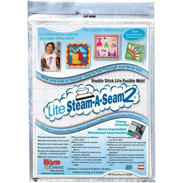 The Warm Company Lite Steam-A-Seam 2 Double Stick Fusible Web