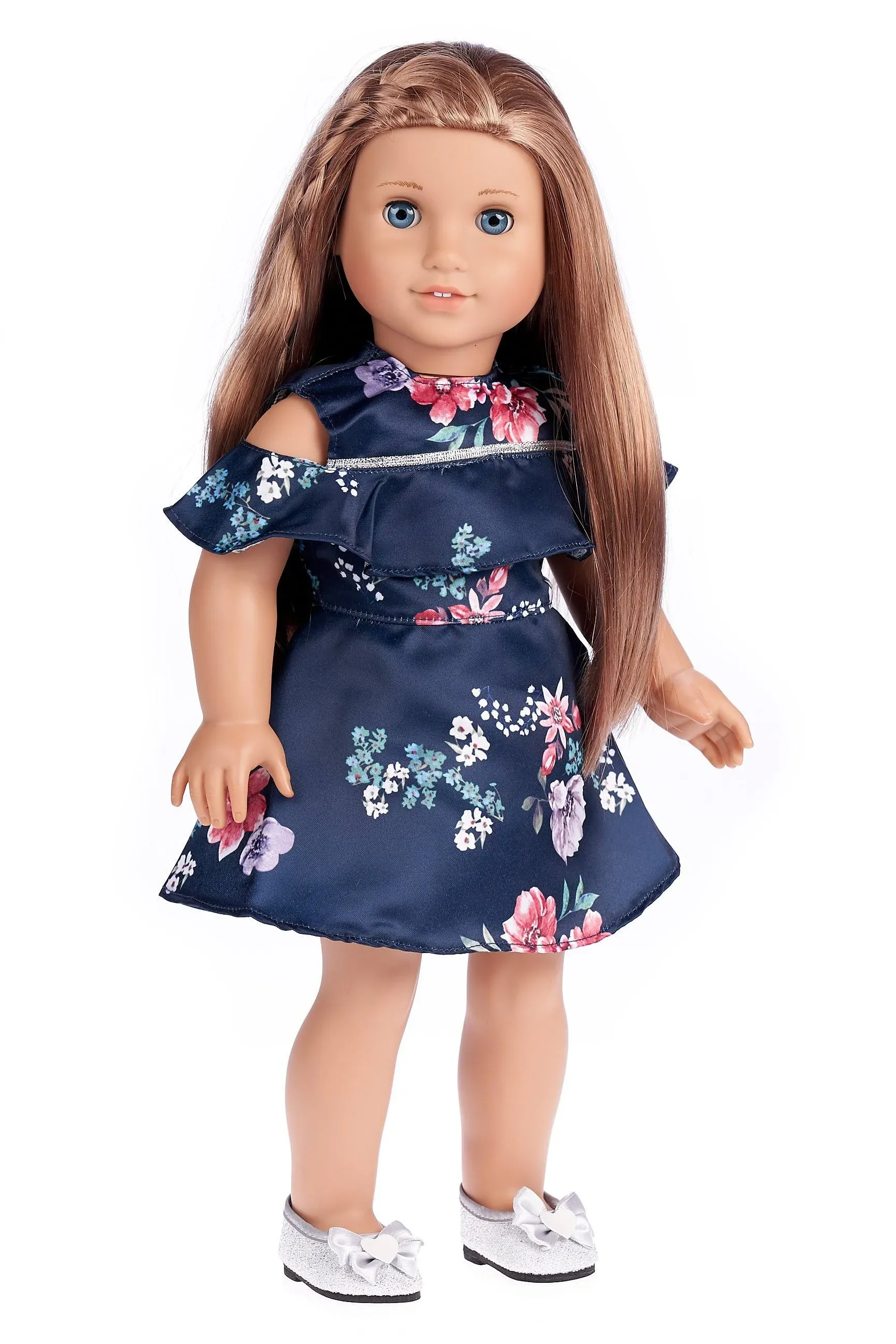 Spring Dress, Romantic Moment - Dark Blue Dress &amp; Shoes - Fits 18-inch Dolls