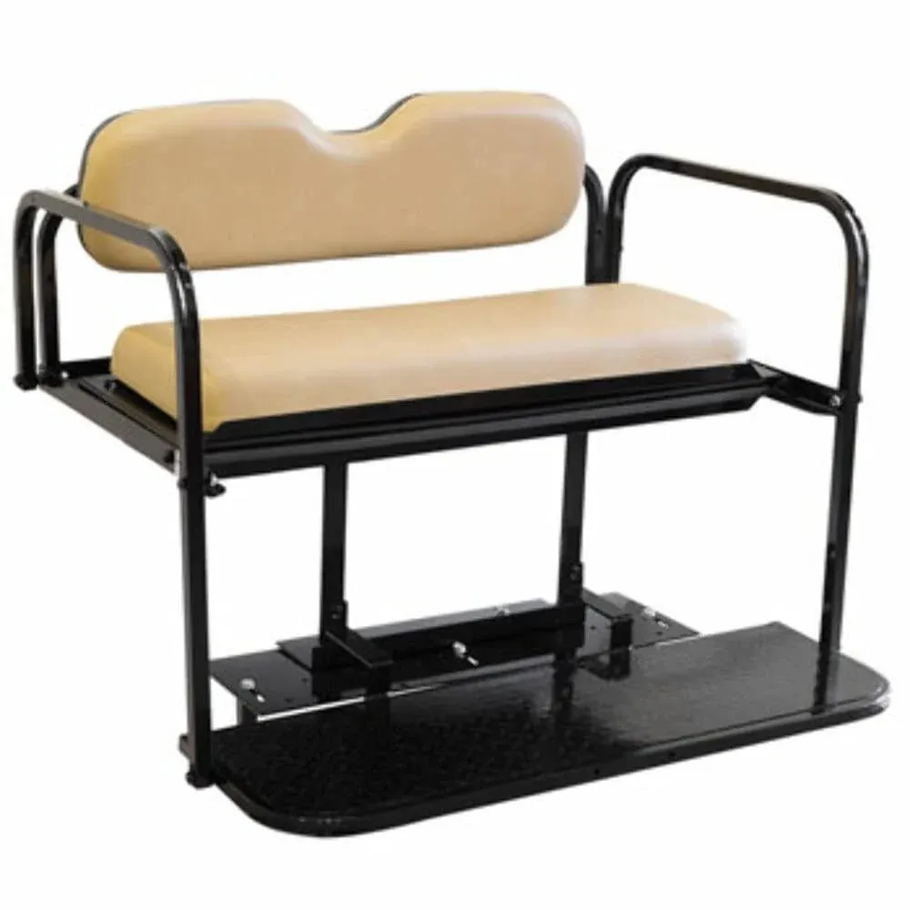 Performance Plus Carts Club Car DS Golf Cart Rear Flip Seat Kit | Folding Steel Frame | Buff Cushion