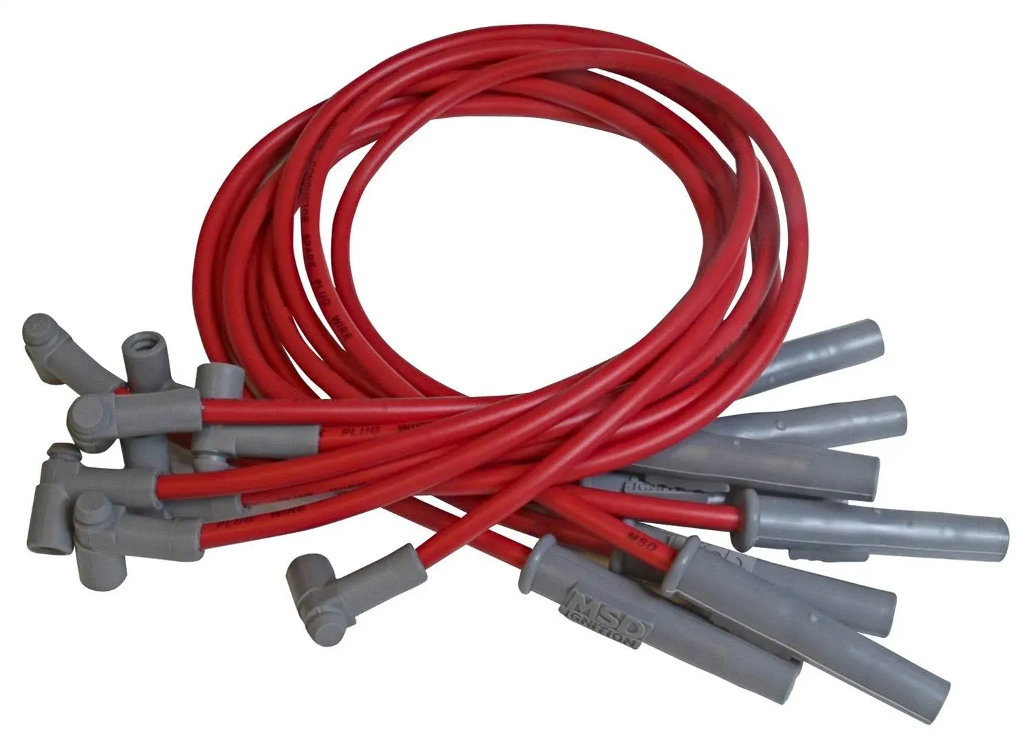 Spark Plug Wire Set - Super Conductor - Spiral Core - 8.5 mm - Red - Straight Plug Boots - HEI Style Terminal - Small Block Mopar - Kit