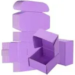 25 Pack Small Shipping Boxes Purple Corrugated Cardboard Box 4x4x2 inches，Corrugated Box for Packaging Small Business,Mailing Packing Literature Mailer,Shipping Gift Boxes