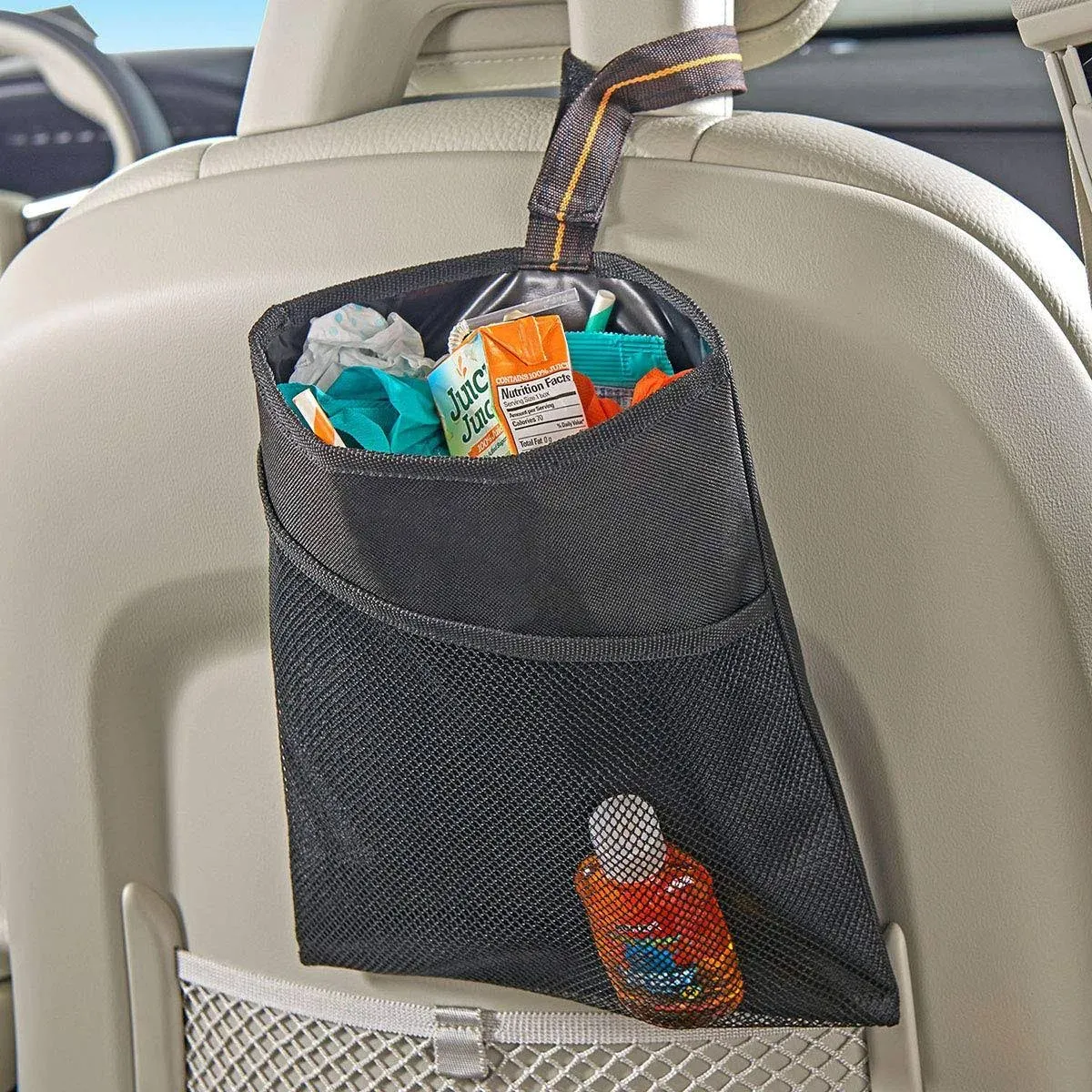 High Road Car Trash Bag with Leakproof Lining and Storage Pocket