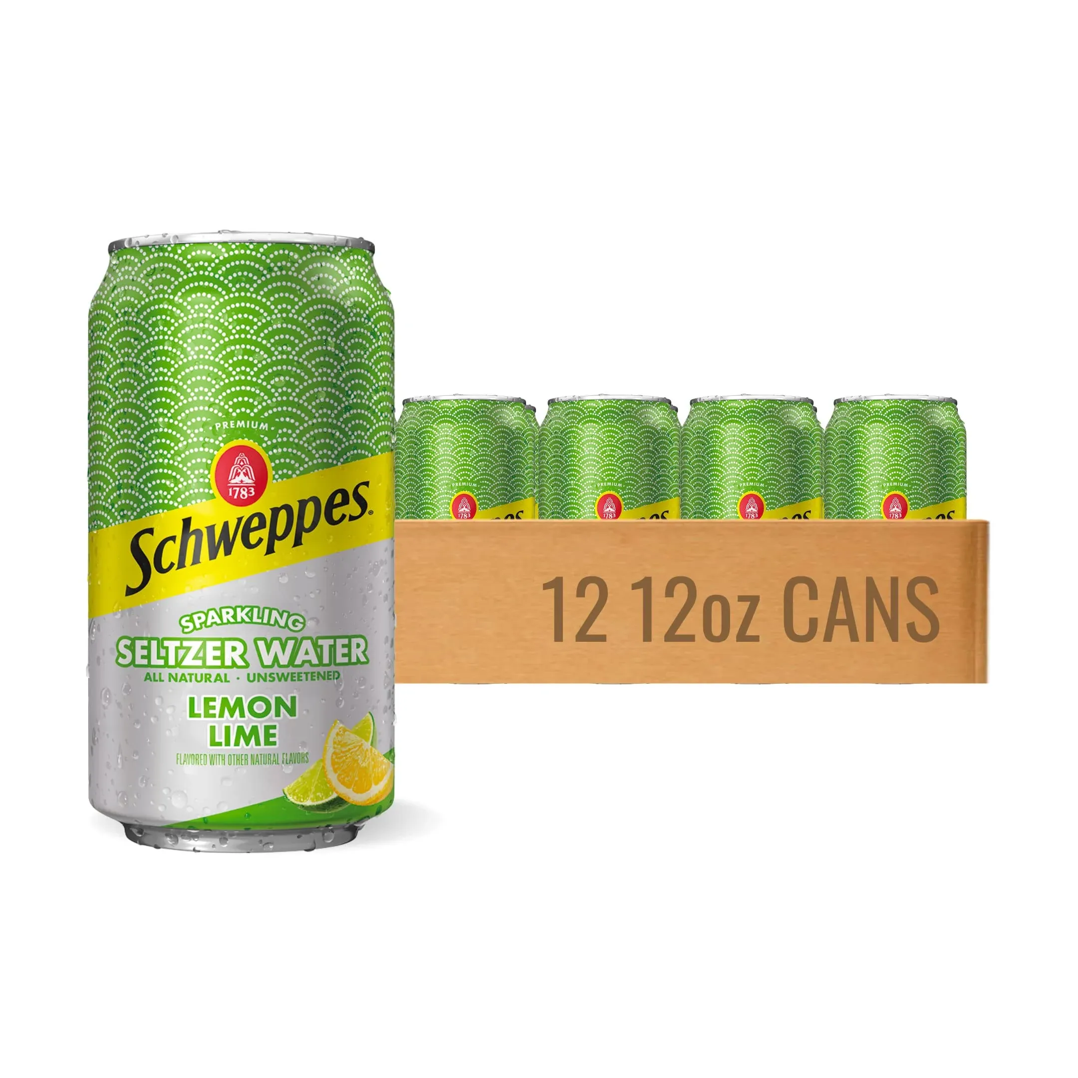 Schweppes Lemon Lime Sparkling Seltzer Water - 12, 12oz cans - Refreshing and Crisp Lemon Lime Flavor - Perfect Alone or Mixed - 12 Pack