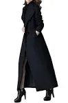 Women's cashmere coat Long Trench Coat black Woolen coat