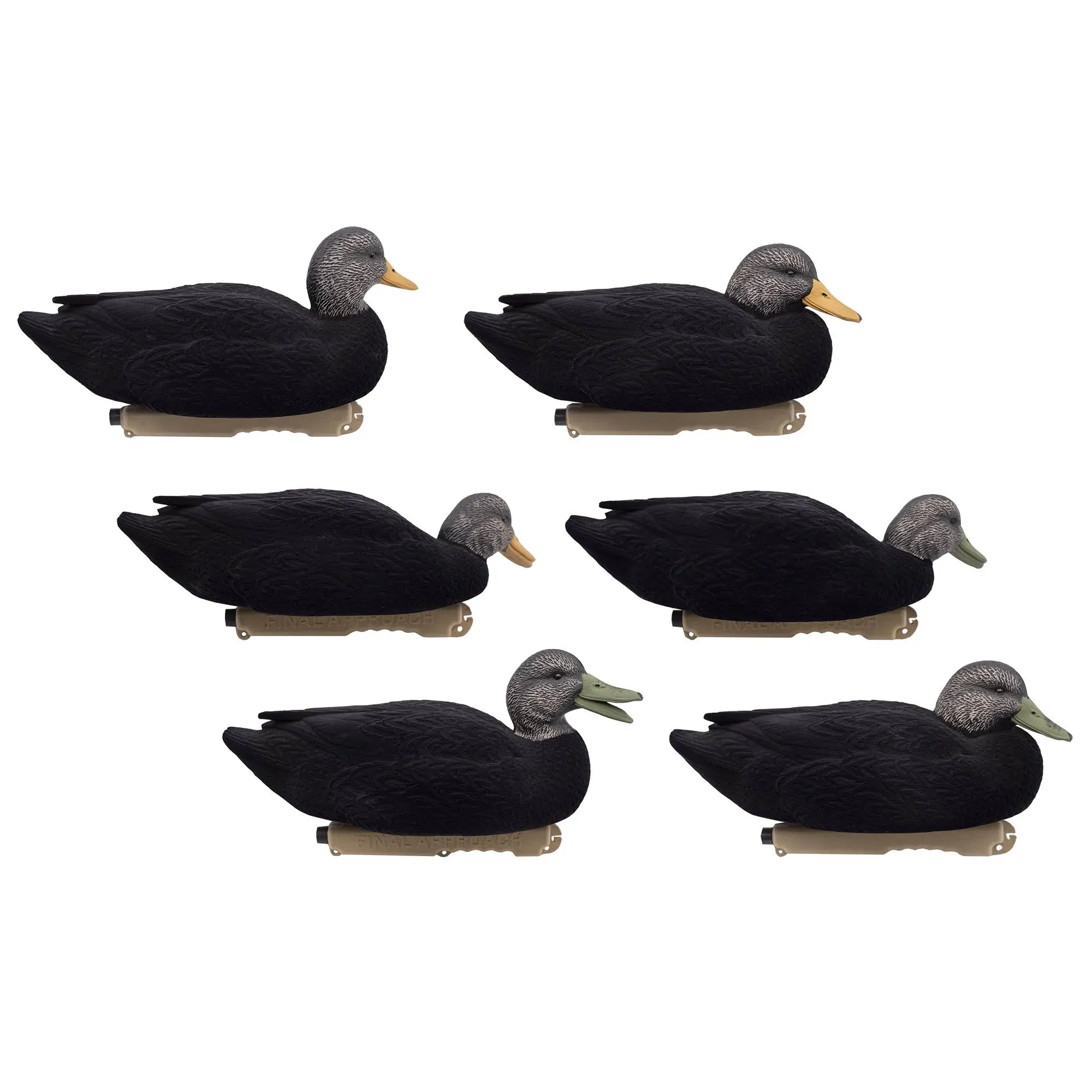 Final Approach Live Series Flocked Full Body Black Duck Decoys&amp;nbsp;