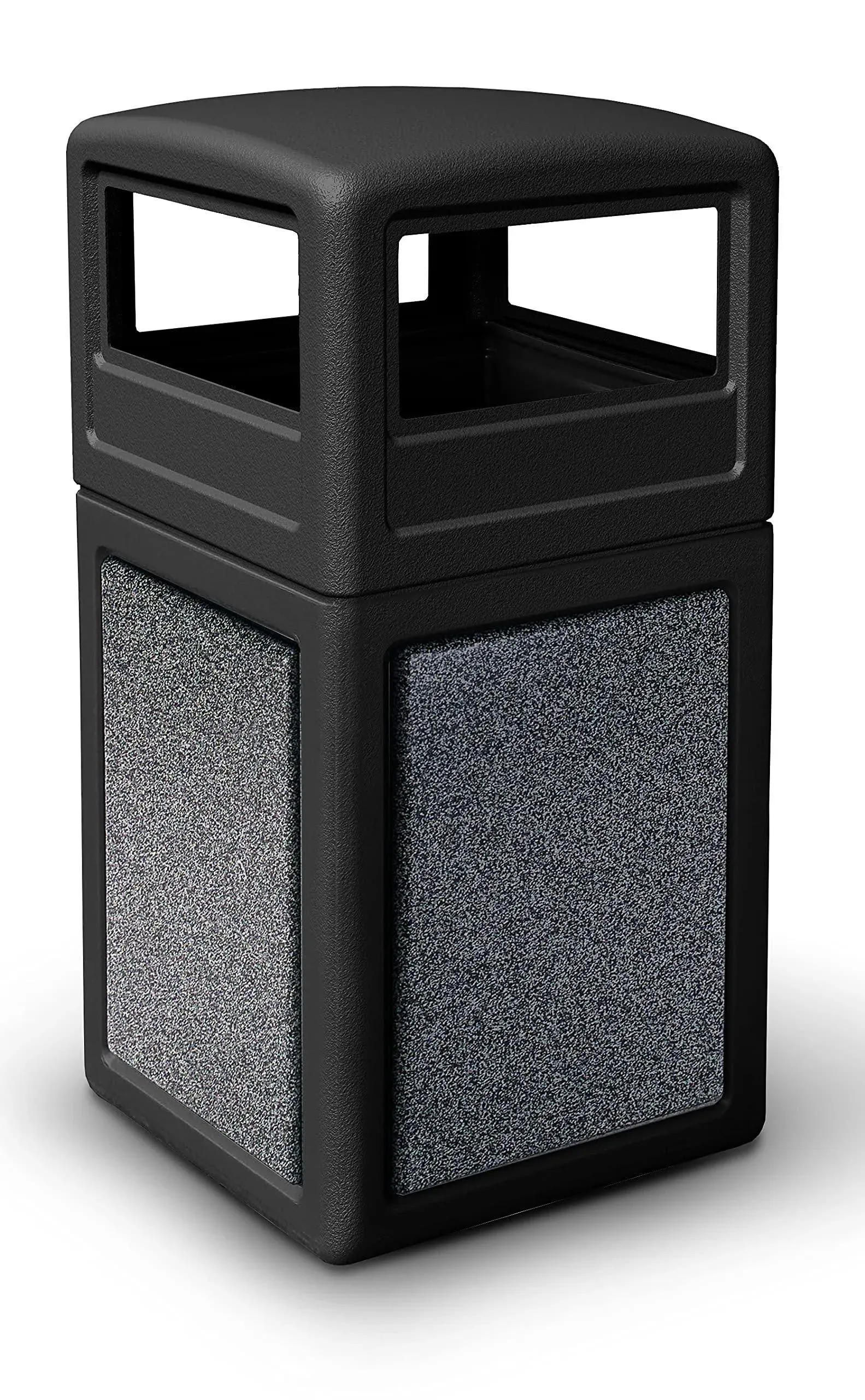 Commercial Zone Products StoneTec 42 Gallon Square Trash Can with Dome Lid 72041399