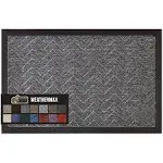 Gorilla Grip All-Season WeatherMax Doormat, 47x35, Durable Natural Rubber, Stain and Fade Resistant, Low Profile, Indoor Outdoor Door Mats, Easy Clean Patio Entrance Mat, Steel Chevron