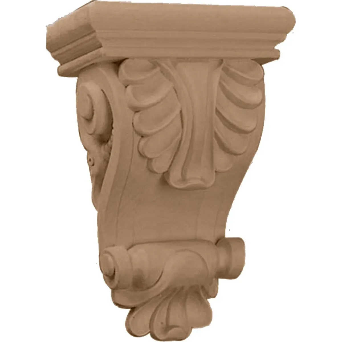 Ekena Millwork COR06X03X08ACMA Thin Acanthus Leaf Wood Corbels, 6"W x 3 1/4"D x 8 1/4"H, Maple