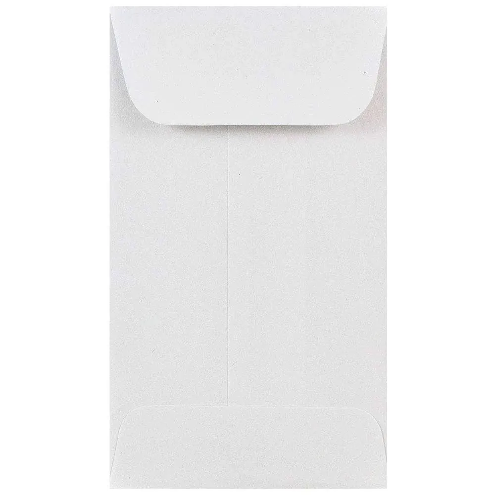 JAM PAPER #3 Coin Business Commercial Envelopes - 2 1/2 x 4 1/4 - White - 50/Pack