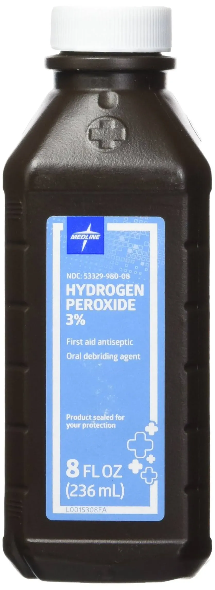 Medline Hydrogen Peroxide, 3% USP, 8 oz., Perfect for First Aid Supplies, Pack of 12