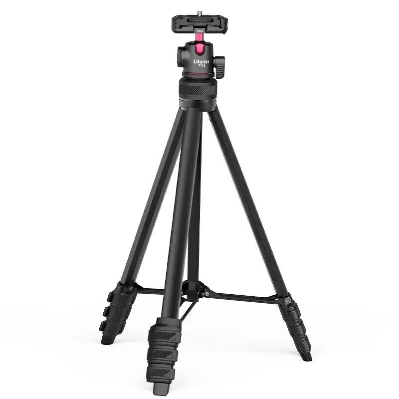 2 in 1 Camera Phone Video Tripod - ULANZI TT51 Portable Tripod Stand I 360° Rotable Ball Head I Hidden Cold Shoe Phone Holder I 600g Lightweigt I 1.38m/51in Long I 5 Section Extenable Vlog Tripod