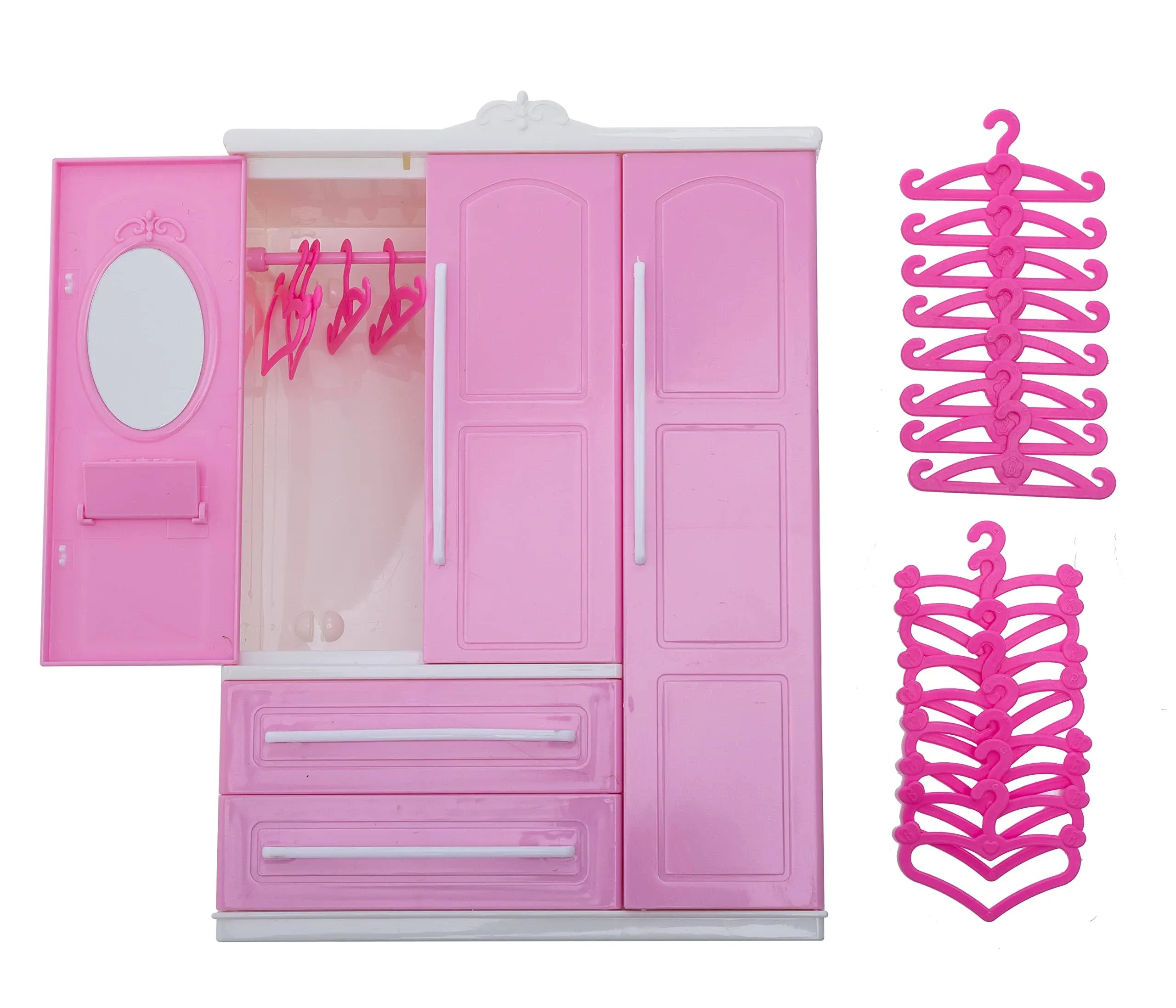 Kodycity Doll Closet Wardrobe Dollhouse Furniture Accessories 20 Pieces Miniature ...