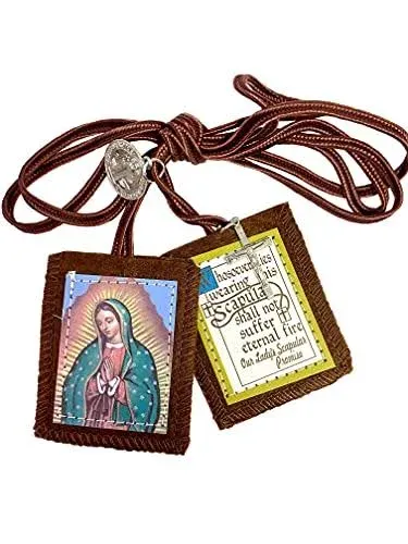 JMJ Products, LLC Our Lady of Guadalupe Brown Scapular with Medals