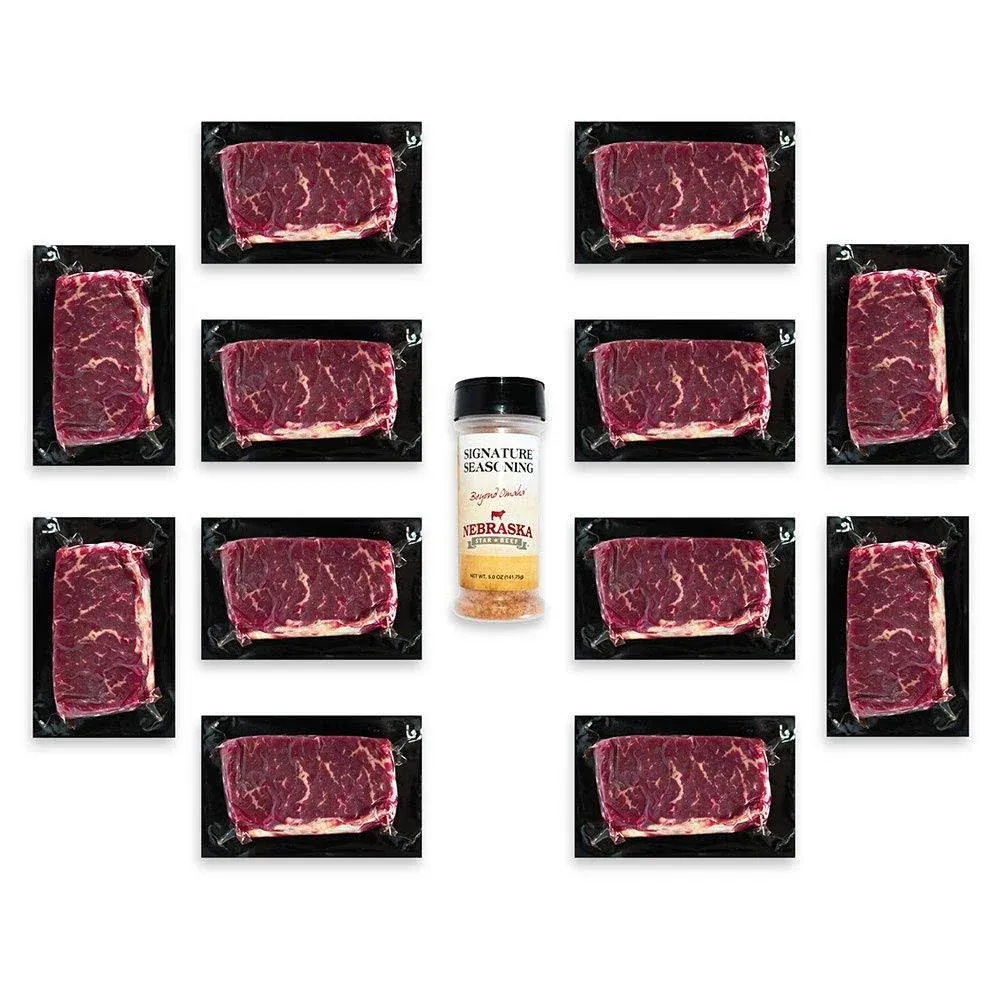 Nebraska Star Beef Prestige Sirloin Steaks, 12-Pack with Signature Seasoning