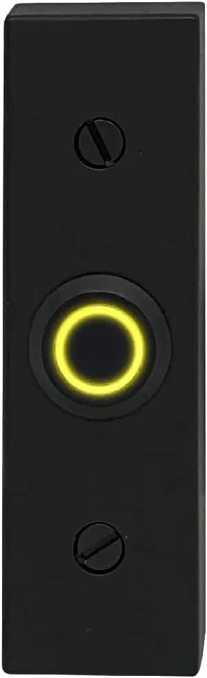 Newhouse Hardware Rectangular Lighted Wired Metal Doorbell Button in Black BT6BL