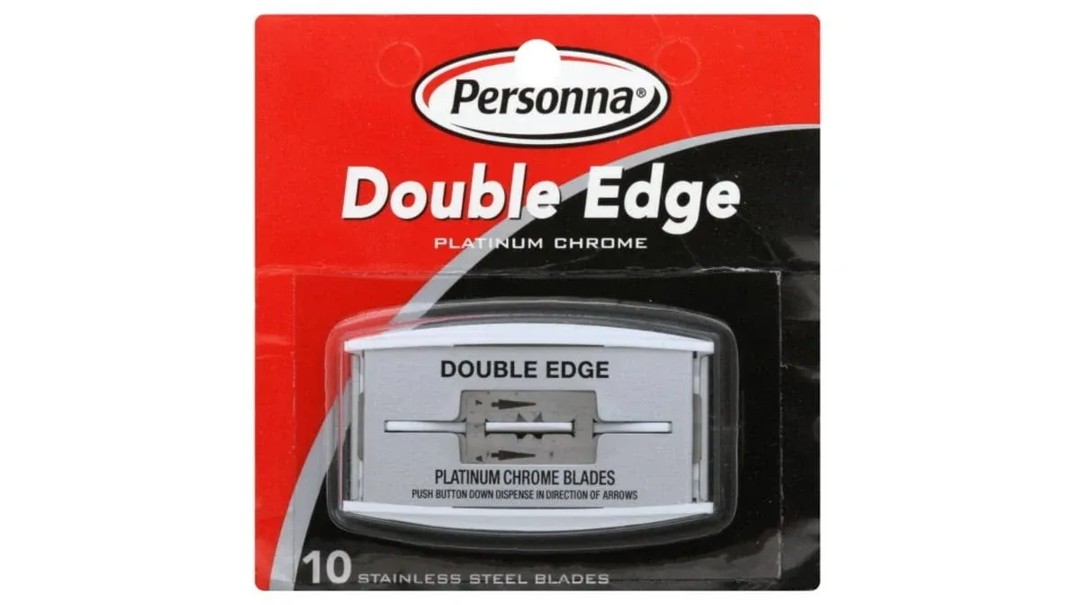 Personna Platinum Stainless Steel Double Edge Razor Blades 10 Blades Per Package