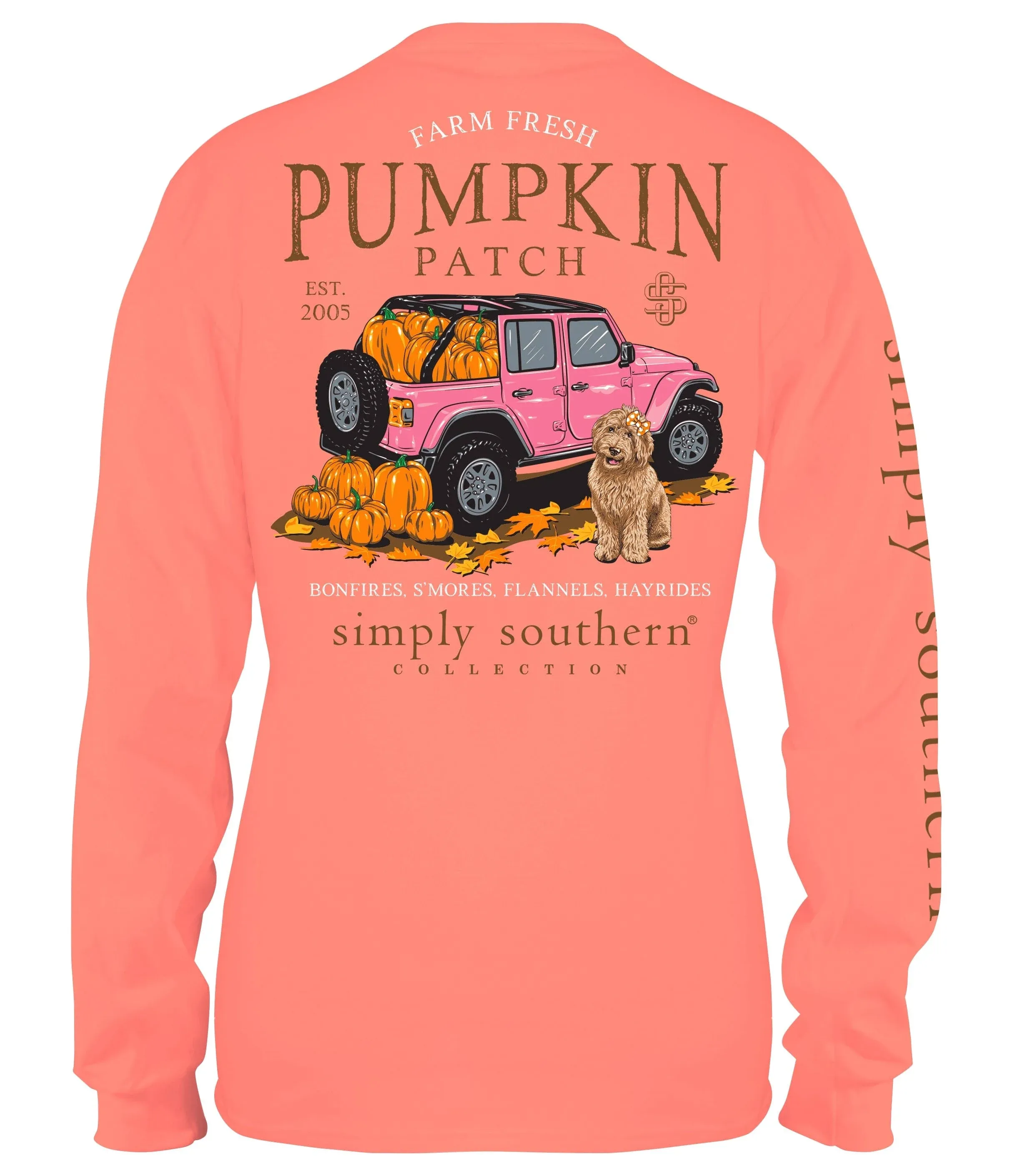 Simply Southern Women's Farm Fresh Pumpkin Patch Long Sleeve Shirt