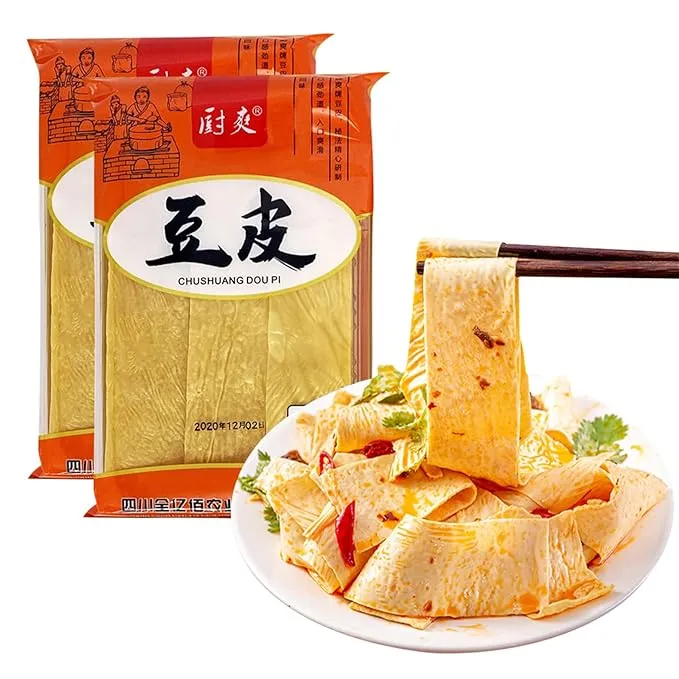 SXET Dried Tofu Skin, 2 Packs Handmade Bean Curd Sheets, Chinese Special Youdoupi, Soy Products, Vegetarian Food, Fit for Hot Pot, Cold Vegetable, Stir Fry 豆腐皮 120g/4.23oz per Pack (Pack of 2)