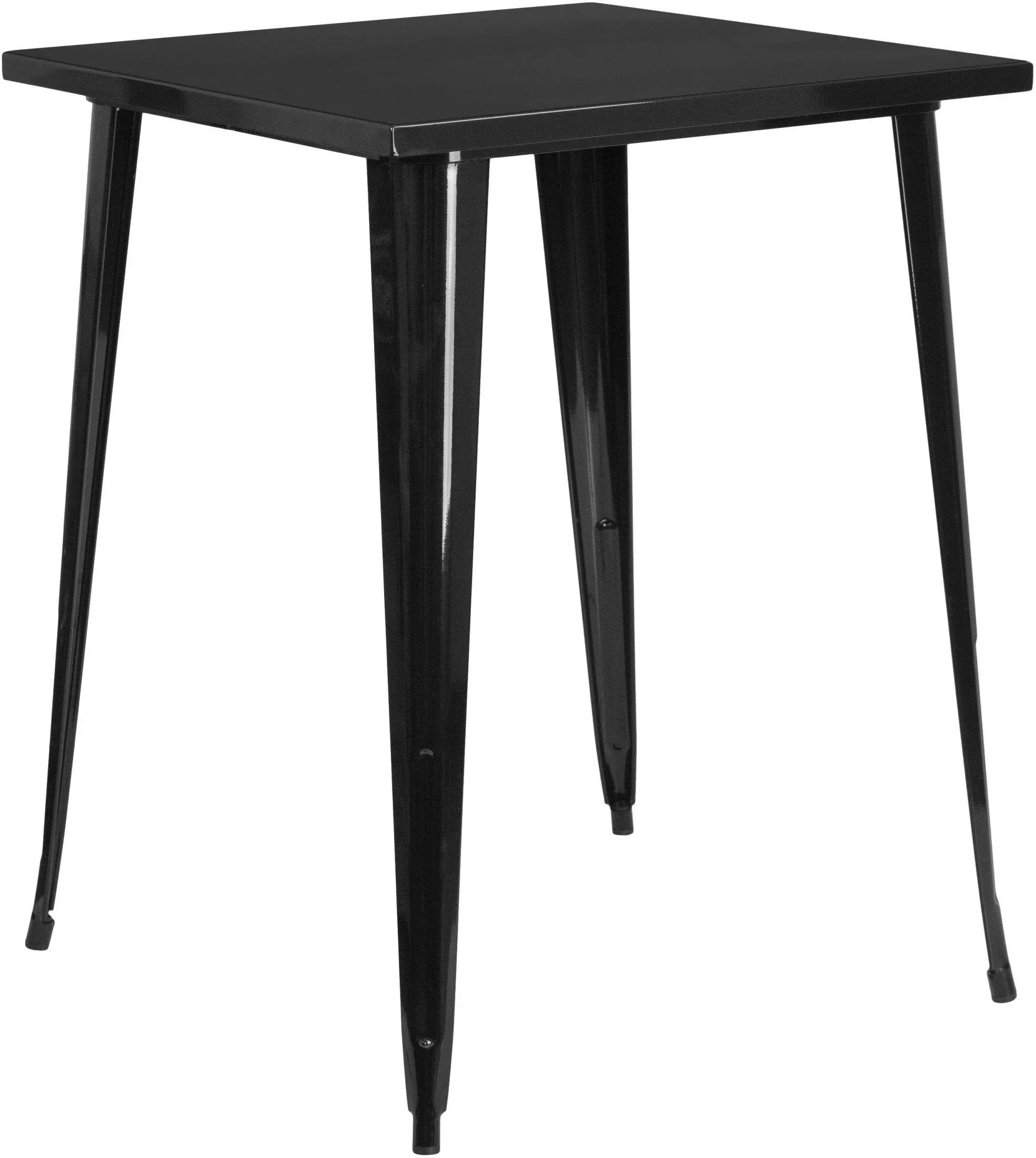 Flash Furniture CH-51040-40-BK-GG 31.5&amp;amp;quot; Square Black Metal Indoor-Outdoor Bar Height Table