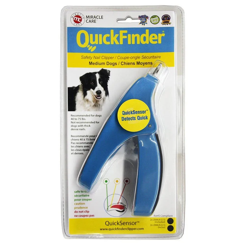 Miracle Care QuickFinder Safety Nail Clippers For Medium Dogs 40 - 75 lbs