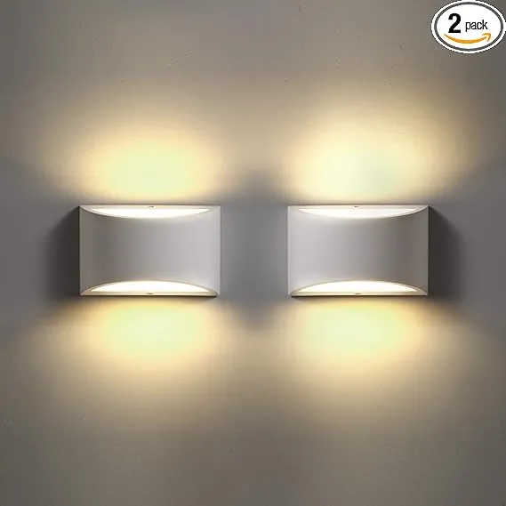 TRLIFE LED Wall Sconces Set of 2, Modern Wall Sconce 9W 3000K Warm White Wall Sconce Lighting for Bedroom Hallway Stairway Bathroom Hotel (2 Pack, Bulbs Included)