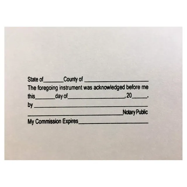 Notary ACKNOWLEDGEMENT Stamp