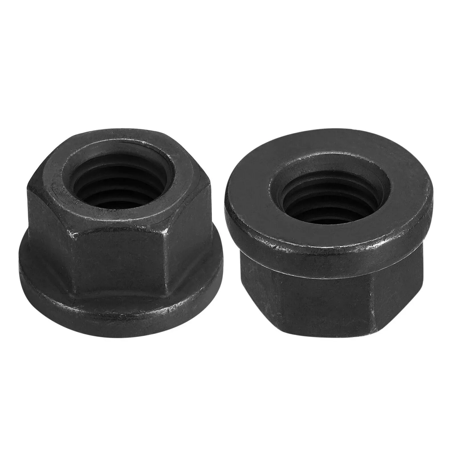 M14 Flange Hex Lock Nuts, 2pcs Grade 12.9 Carbon Steel Hex Flange Nuts | Harfington