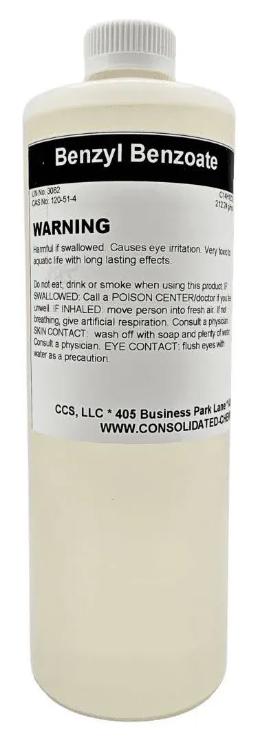 CCS CONSOLIDATED CHEMICAL & SOLVENTS Benzyl Benzoate 60ml (2 fl oz) High Purity Fragrance/Aroma Compound