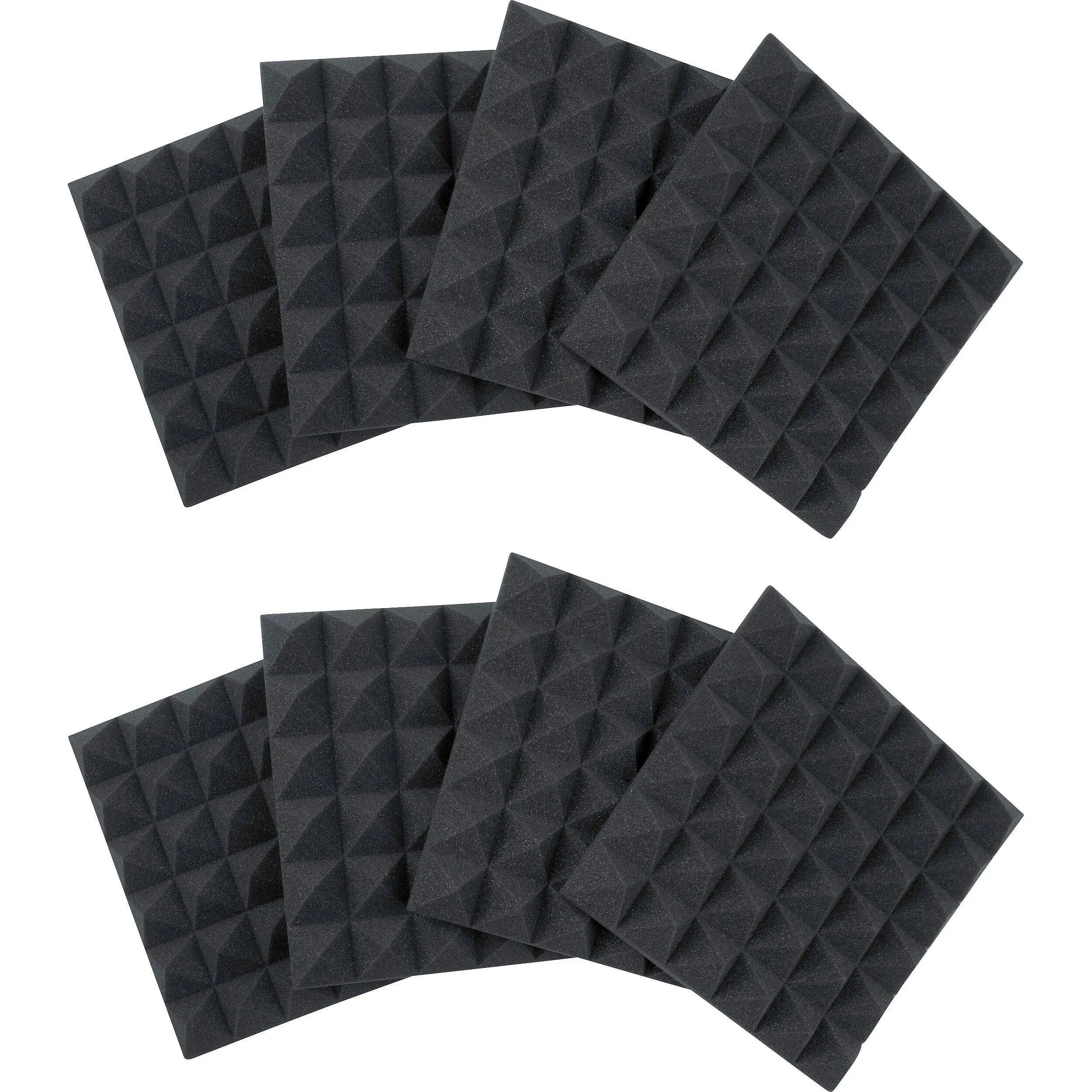 Gator 12x12 Acoustic Pyramid Panel 8 Pack Charcoal