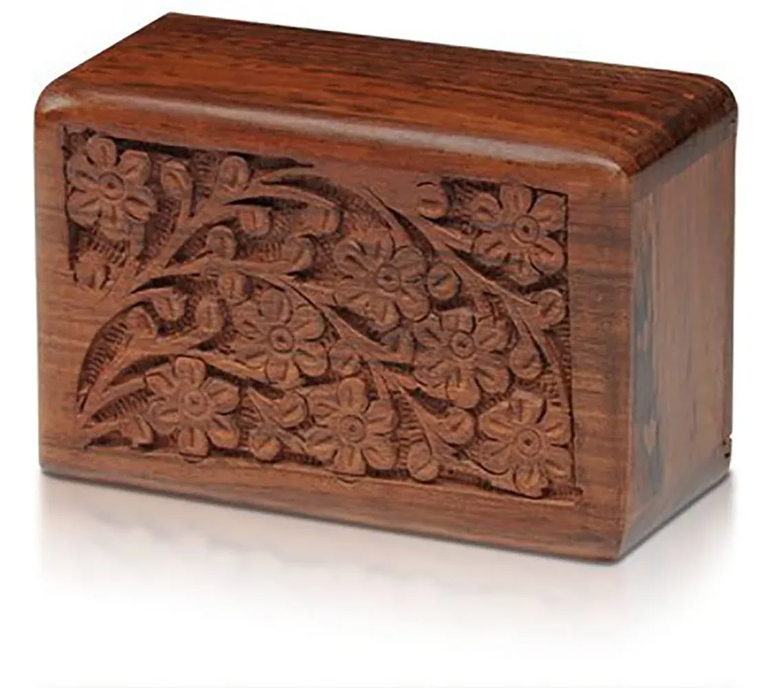 Tree of Life Hand-Carved Rosewood Urn Box