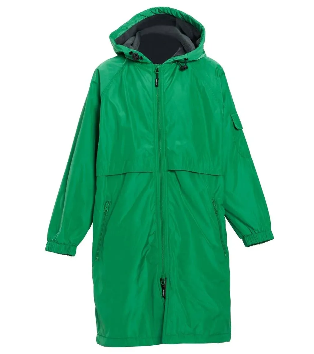 Sporti Comfort Fleece-Lined Swim Parka Youth - Team Green Shell/Charcoal Lining ...