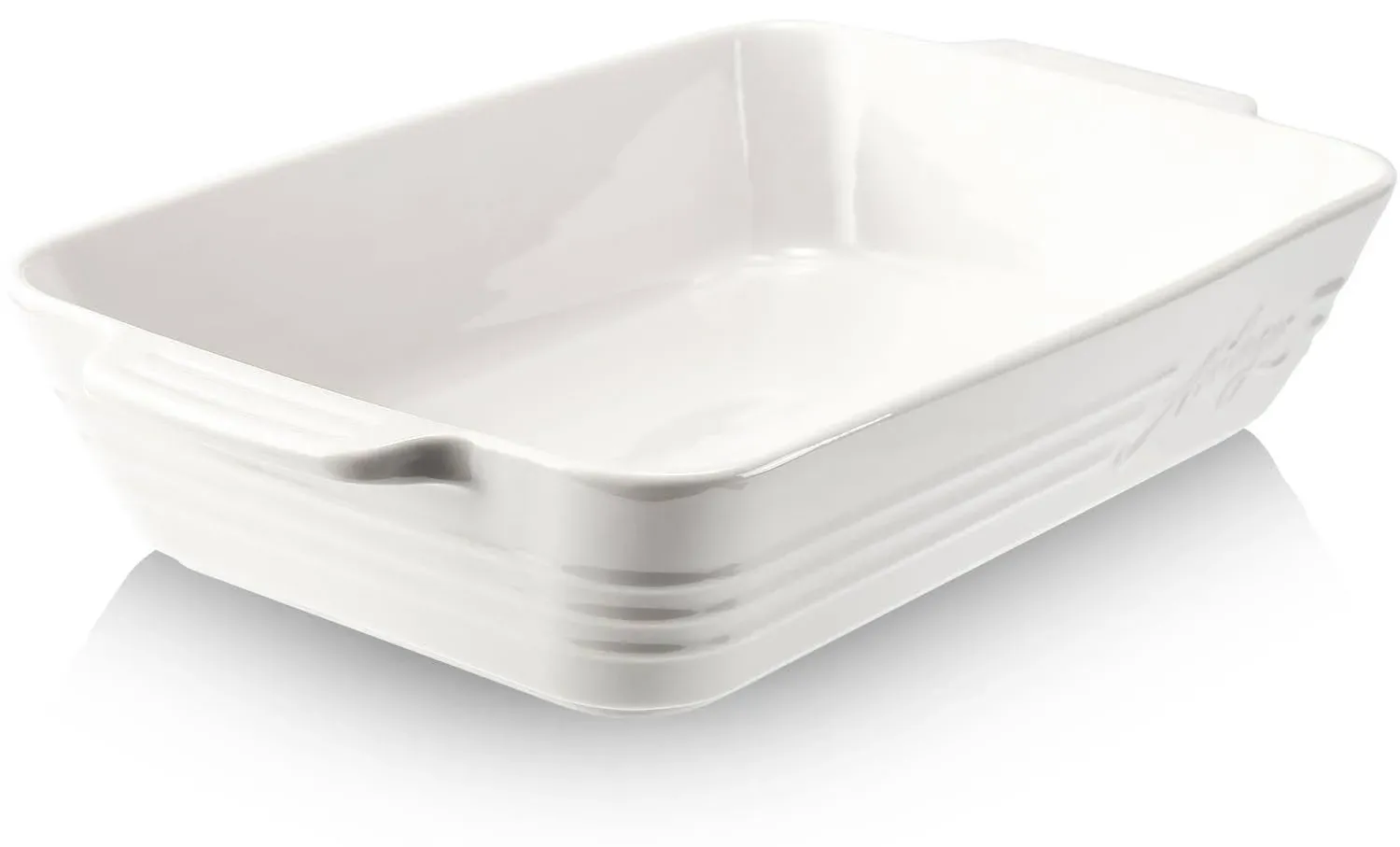 Casserole Dish Ceramic Baking Dish Casserole Dishes for Oven 9x13 Baking Dish with Handles Deep and Large Capacity Baking Dish for Casseroles Lasagnas Roasted Vegetables Great Kitchen Gifts, White