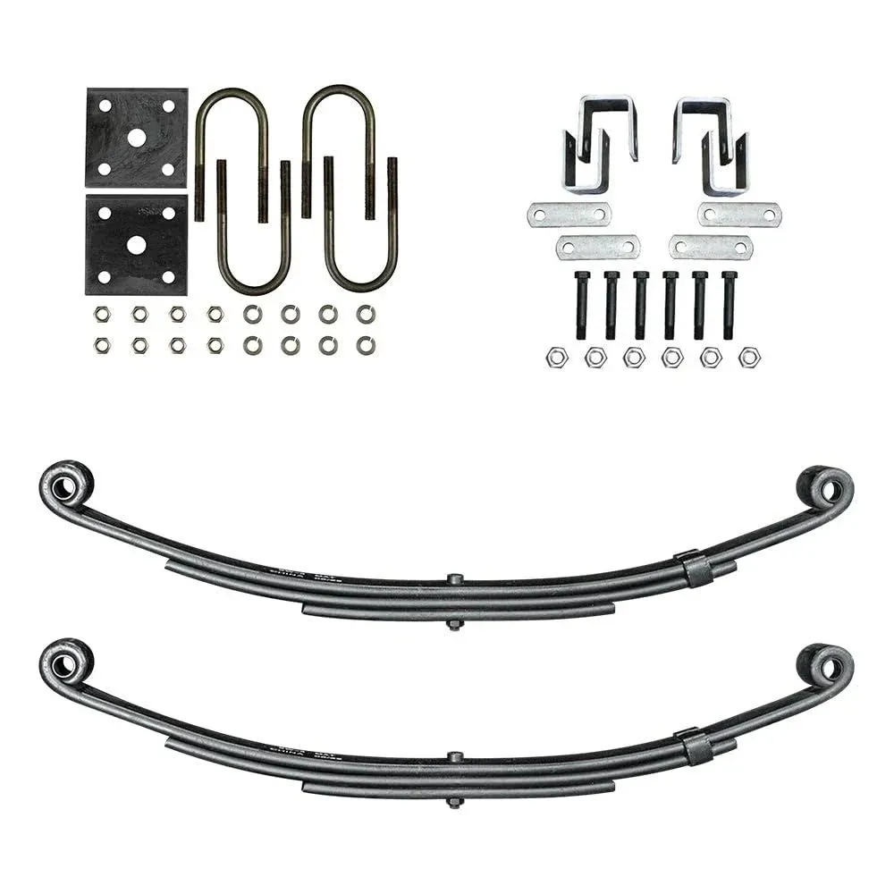 3 Leaf Double Eye Spring Suspension &amp; Single Axle Hanger Kit for 2000 lb Axles