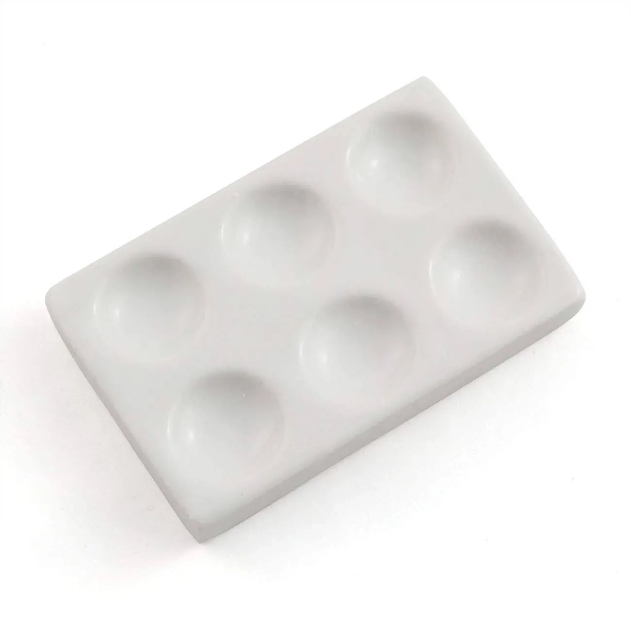 6 Depressions Porcelain Spot Plate 6 Wells Porcelain Spotting Reaction Plate for Laboratory Experiment Chemical Testing