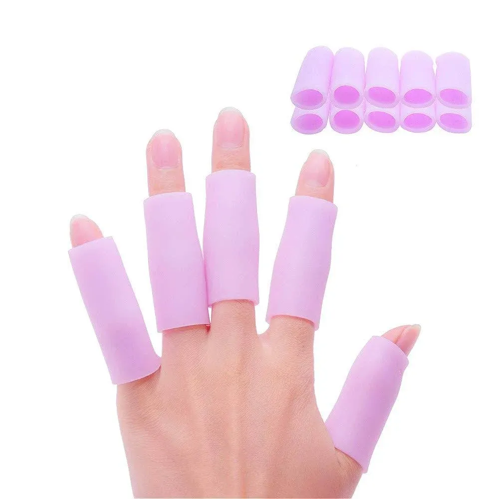 Povihome 10 Pack Finger Sleeve Protector Silicone Thumb Protector for Arthritis Basketball Mallet Finger Trigger Finger Corn Blister