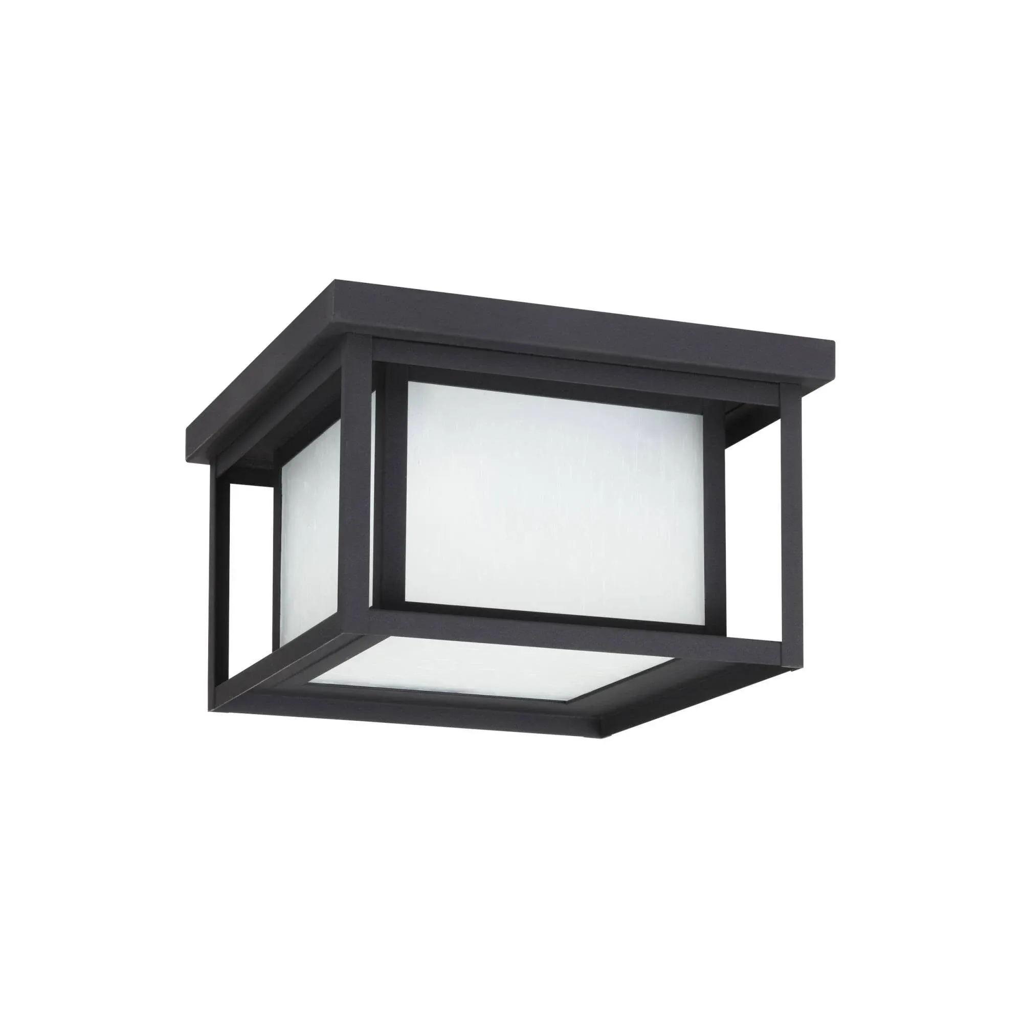 Generation Lighting. Hunnington Two Light Outdoor Flush Mount - Black - 79039EN3-12