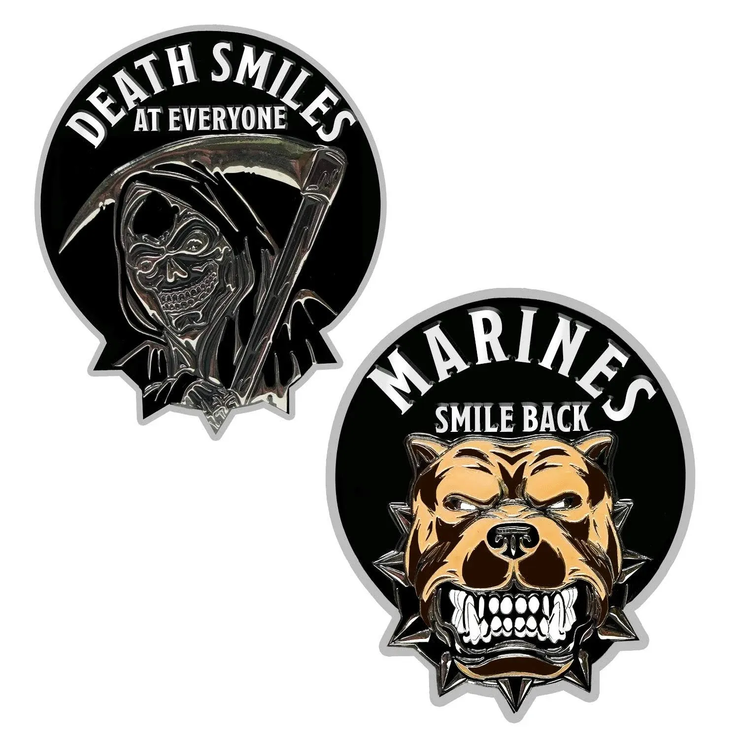 Military Gift Shop USMC Death Smiles at Everyone Marines Smile Back - Marine ...