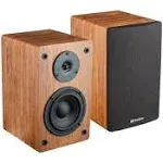 Knox Gear LP1 Powered Bookshelf Bluetooth Speakers (Wood Finish)