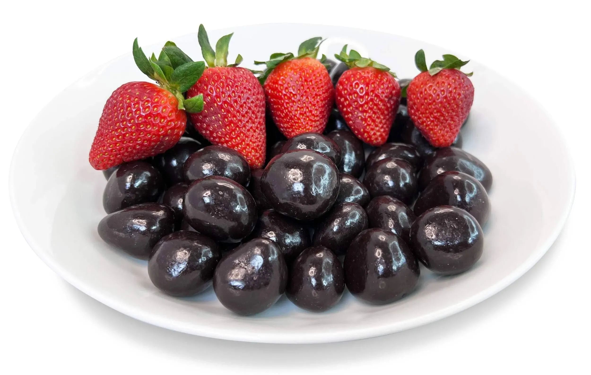 Andy Anand 24 Pcs Fresh Sugar Free Strawberries Freeze Dried Dipped In Dark Belgian Chocolate